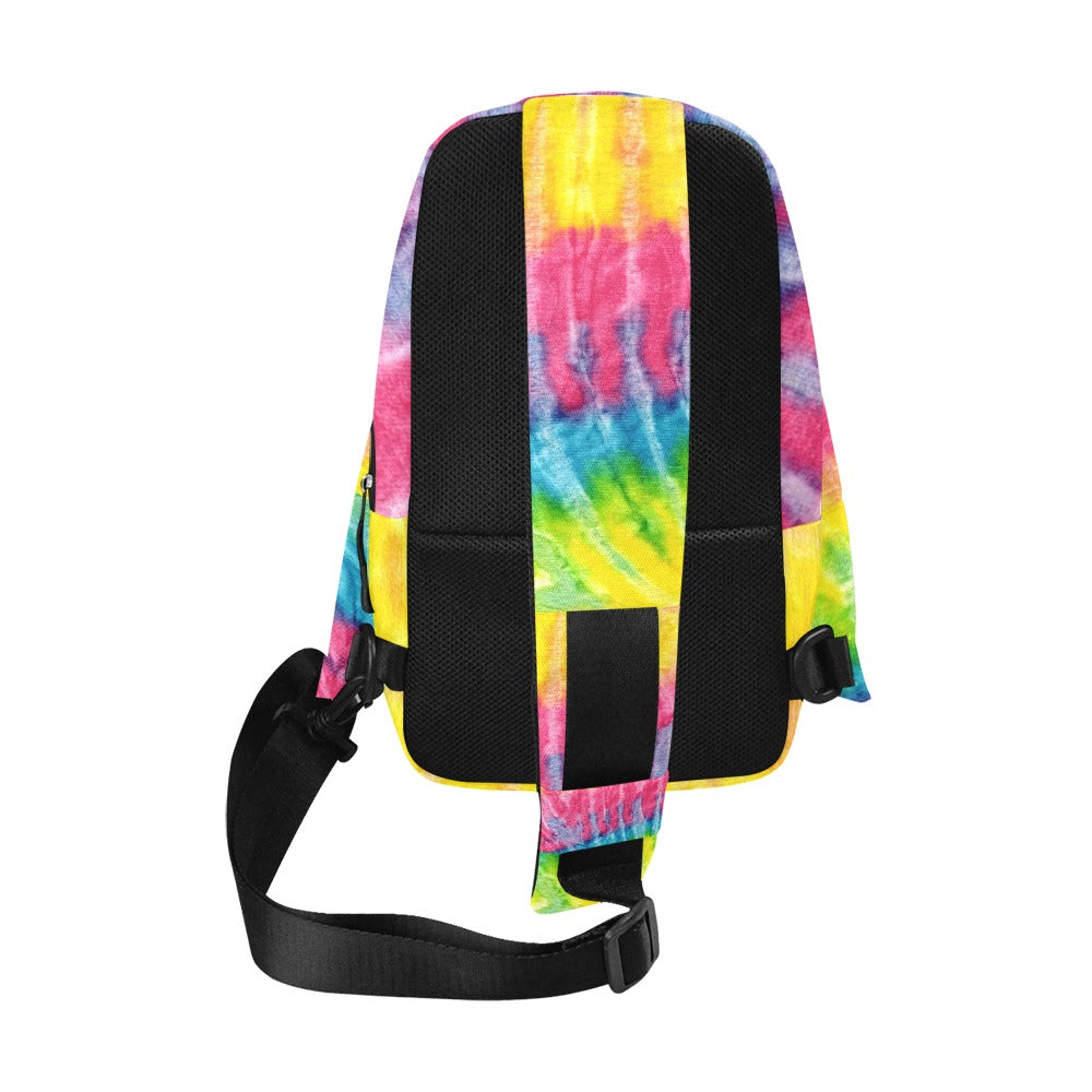 Neon Rainbow Tie-Dye Men's Chest Bag - Versatile & Stylish