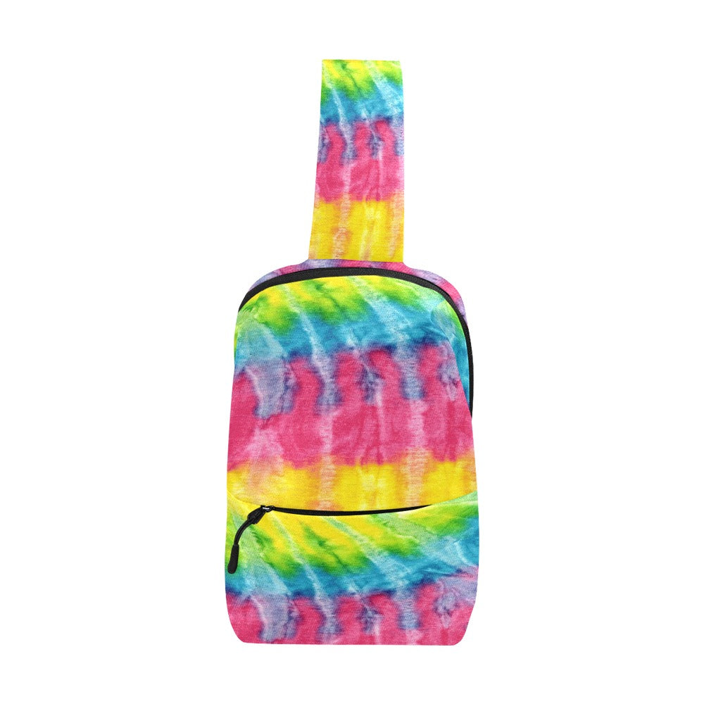 Neon Rainbow Tie-Dye Men's Chest Bag - Versatile & Stylish